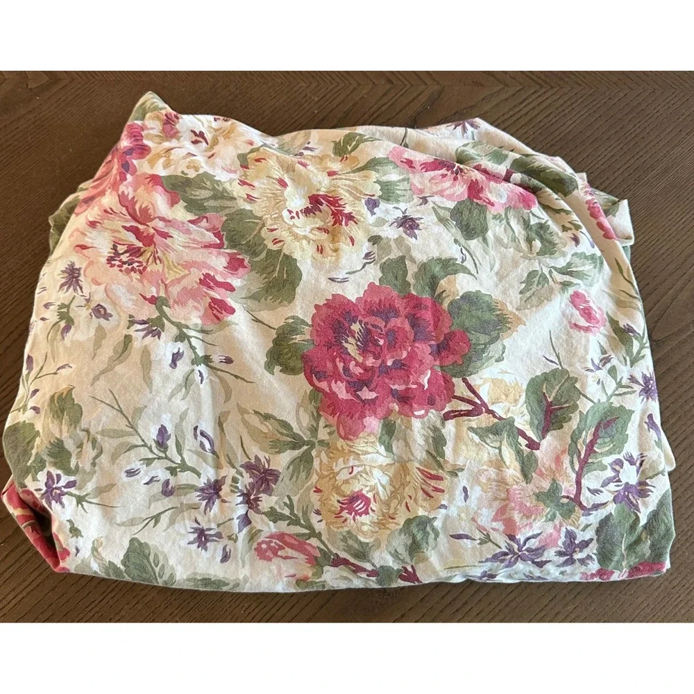 Vintage Ralph Lauren Post Road Constance Floral Queen Fitted Sheet 100% Cotton